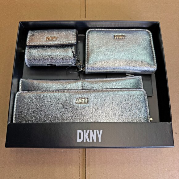DKNY Lumen 3 Piece Wallet Set in Gift Box - Silver - Picture 6 of 6
